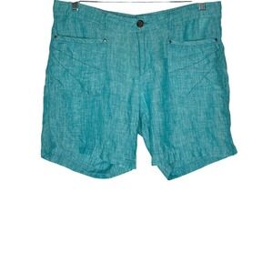 Horny Toad Farlung Blue Linen Shorts 12 Low Mid Rise Earthy Gorpcore Granola